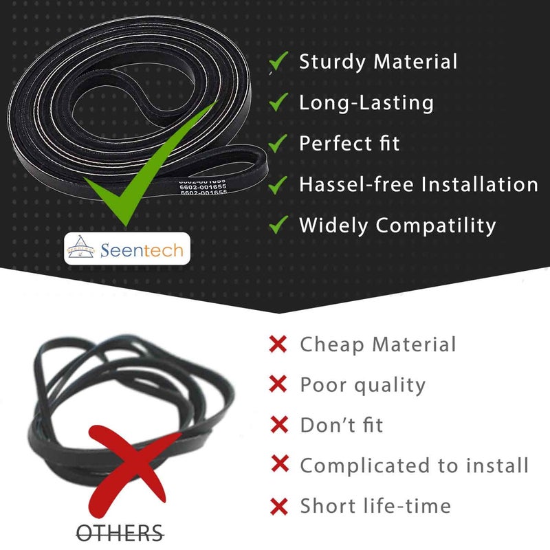 Seentech 6602-001655 Dryer Drum Belt for Samsung Dryer by Seentech - Replaces: 5PH2337,935594,6602-001314,PS4133825,6602-001655,AP4373659,6602-001314,1935594,LB1655 - Image 5